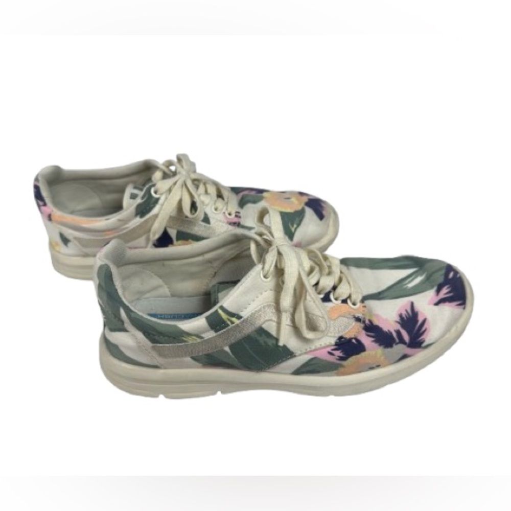 Women’s Vans Sneakers - Cream and Pink Floral Size 9 - Picture 3 of 8